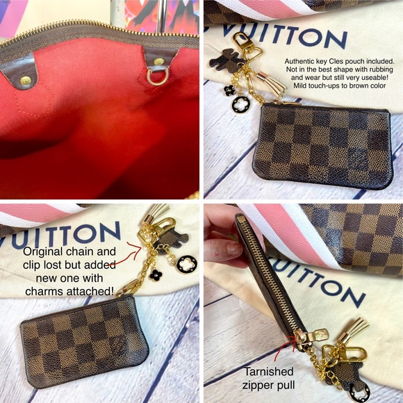 Louis Vuitton Damier Ebene Speedy 30 custom painted with key Cles pouch - Picture 10 of 15